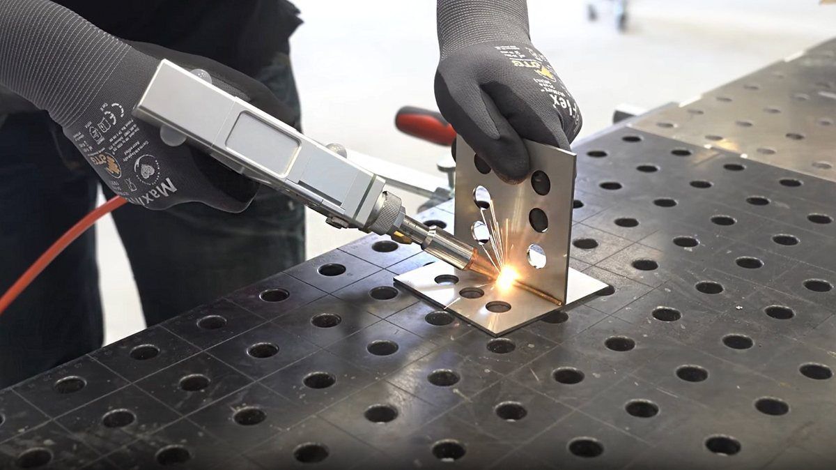 Aluminium formed and tacked on a fixture table