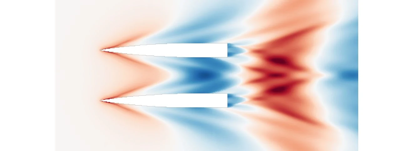 Computed wave pattern of the SEPIA catamaran at 14 knots